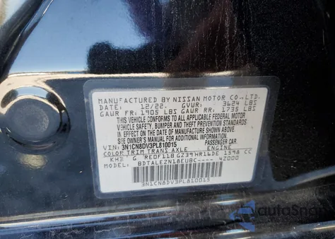 2023 Nissan Versa S from USA, damaged, VIN 3N1CN8DV3PL810015